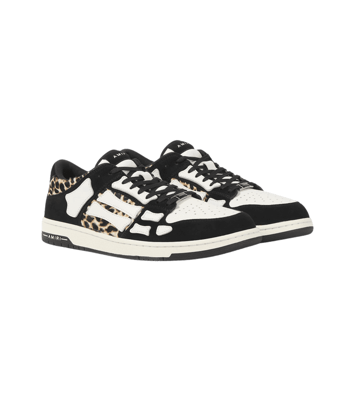 Amiri Skel Top Low Black White Leopard - 1