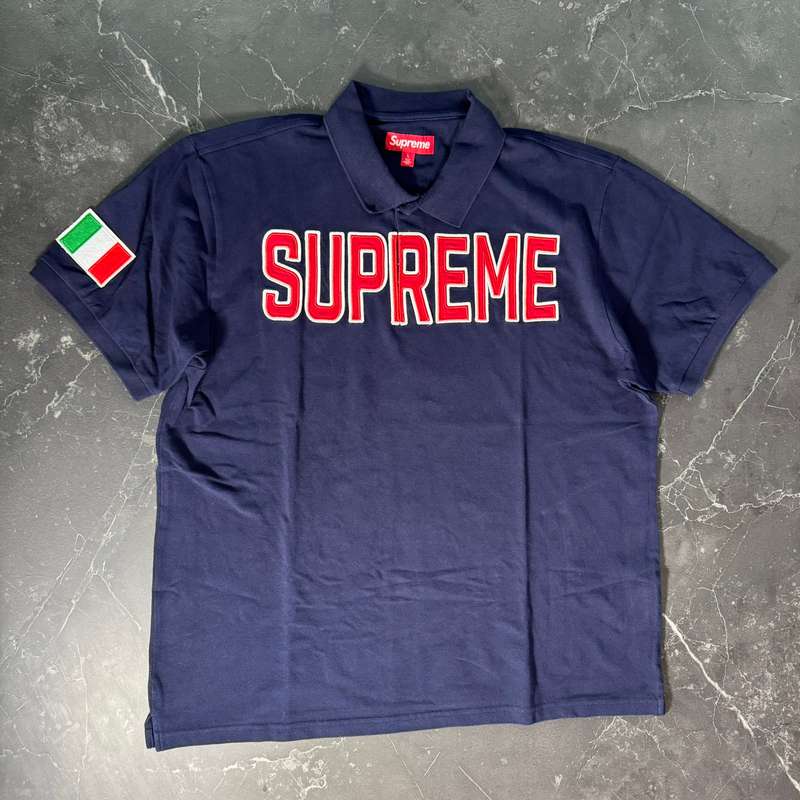 【L】Supreme Twill Appliqué Polo Supreme Twill Appliqué Polo Yellow Men's - FW25 - US