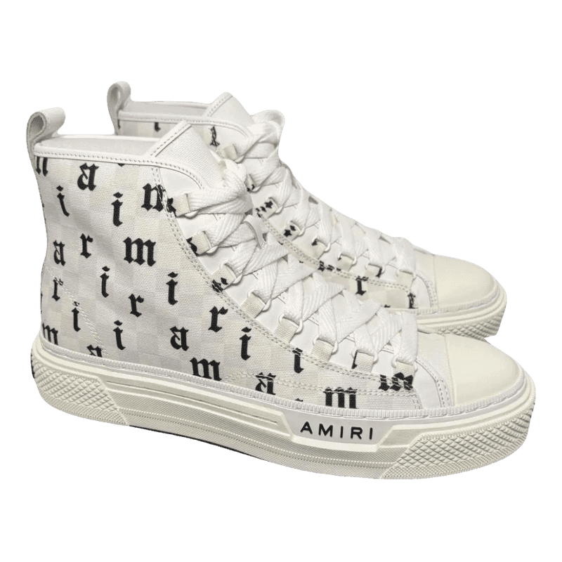 Amiri Old English Court High Tops White / Black - 1