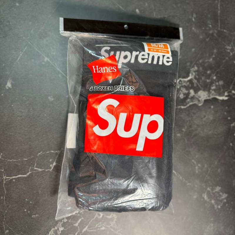 Supreme Boxers Hane 4 Pack Black