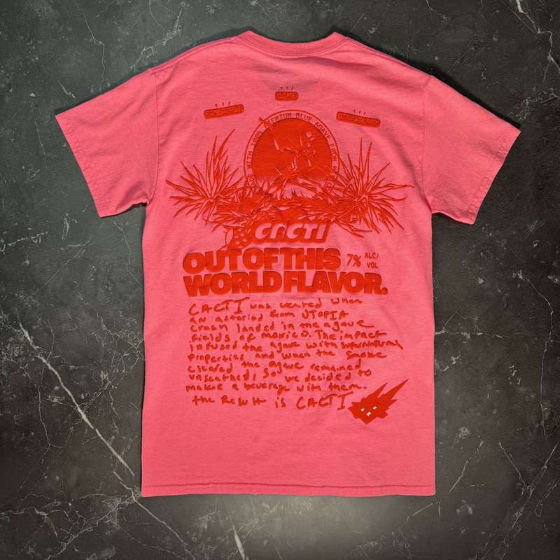 Travis Scott Cacti Out Of This World Hot Pink Tee 2