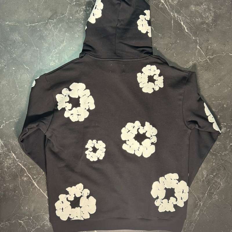 Denim Tears Cotton Wreath Black White Hoodie 2