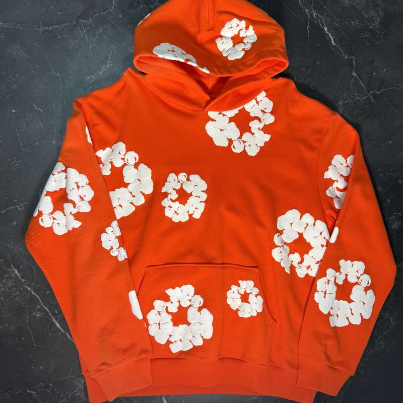 Denim Tears Cotton Wreath Orange Hoodie - 1