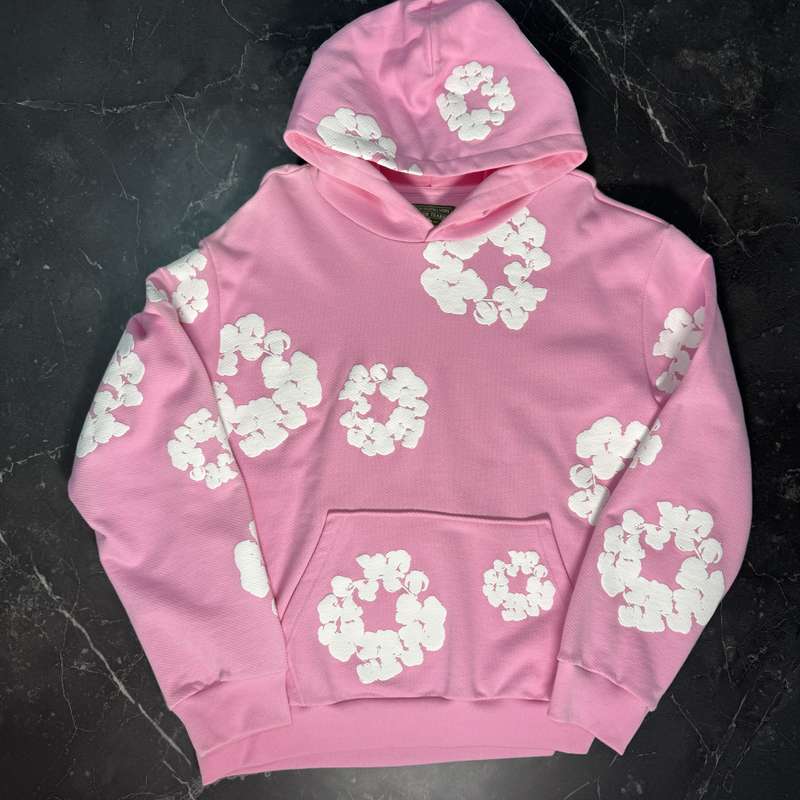 Denim Tears Cotton Wreath Pink Hoodie - 1