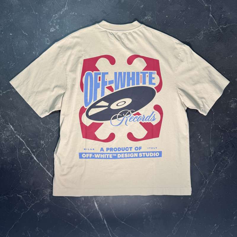 Off-White Vinyl Skate Beige Tee - 1