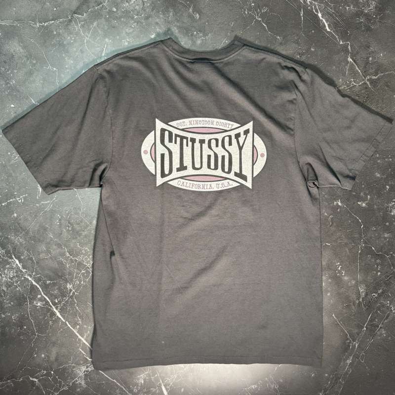 Stussy Champion Oval Black Tee - 1
