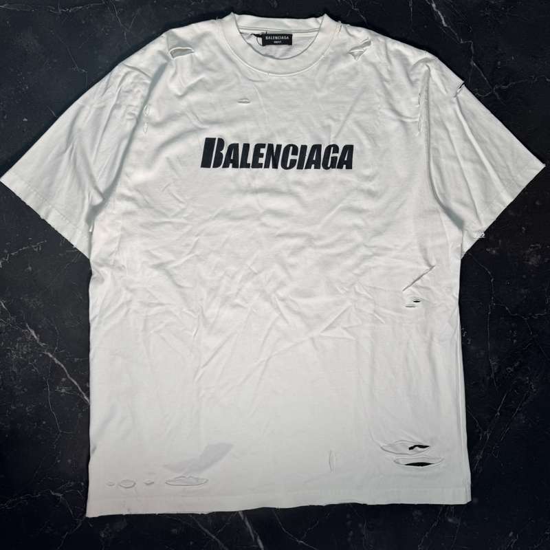 Balenciaga Caps Destroyed Flatground White - 1