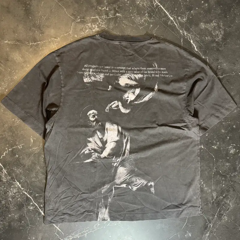 Off-White Matthew Black Grey Tee - 1