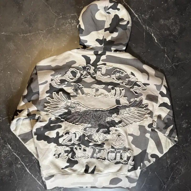 Corteiz Diplomatic Zip Hoodie Washed Camo - 1