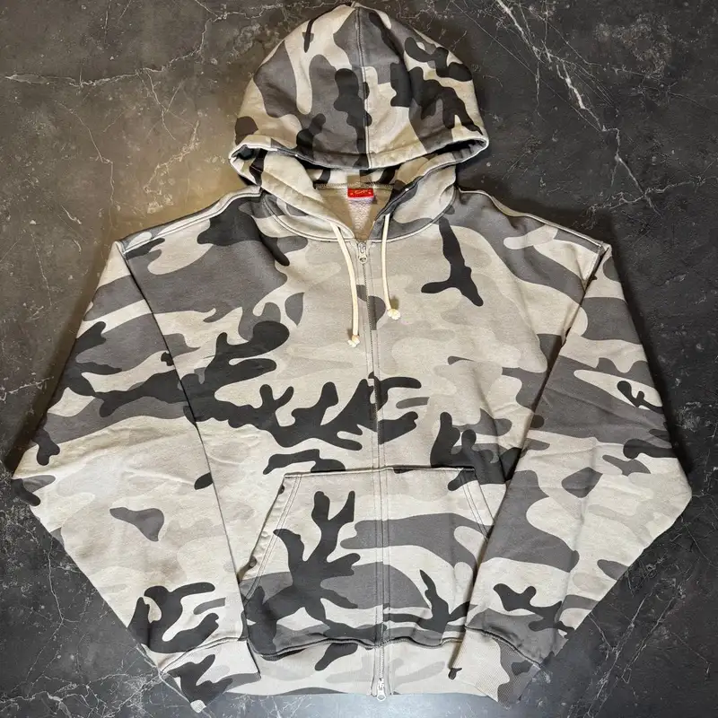 Corteiz Diplomatic Zip Hoodie Washed Camo 2