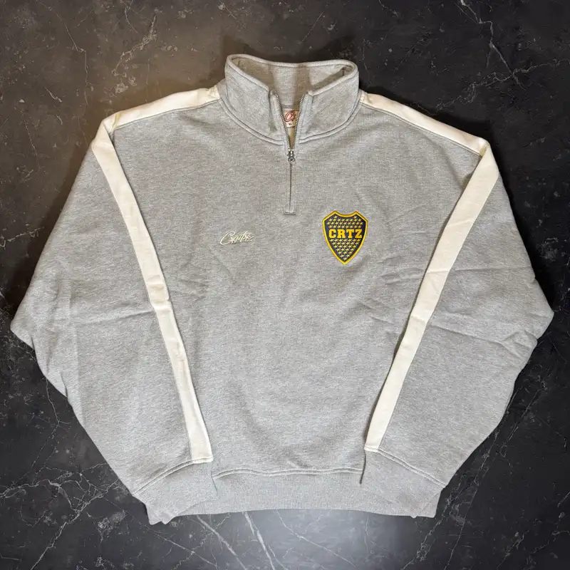 Corteiz Boca Quarter Half Zip Grey - 1