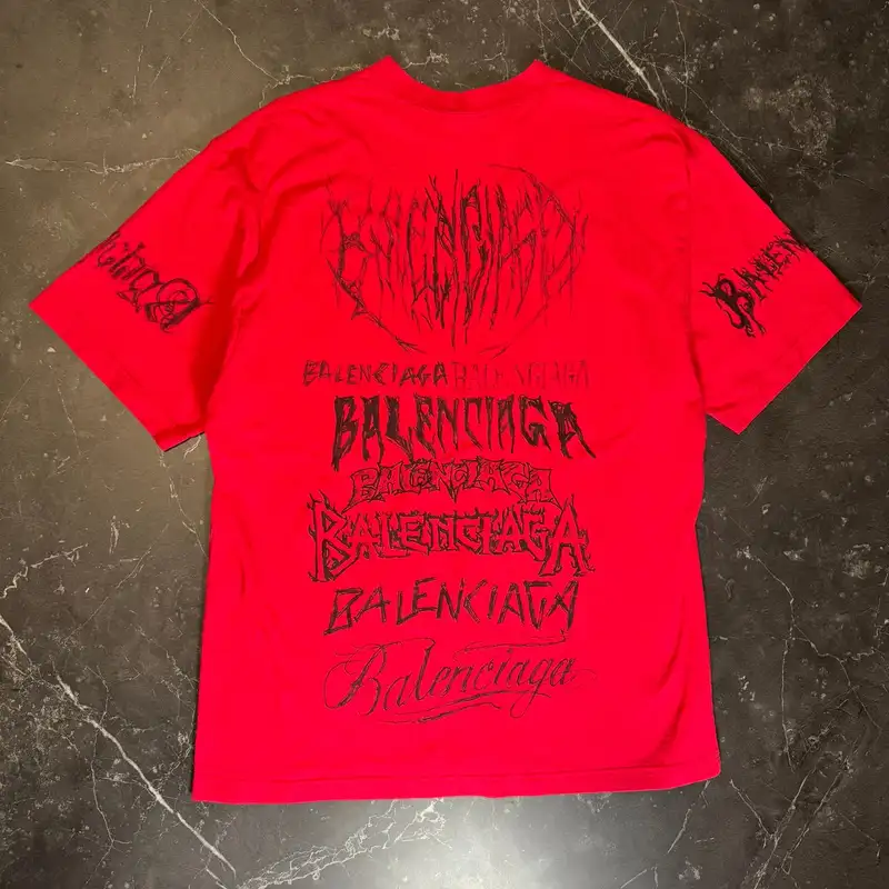 Balenciaga DIY Metal Allover Logo Red Tee 2
