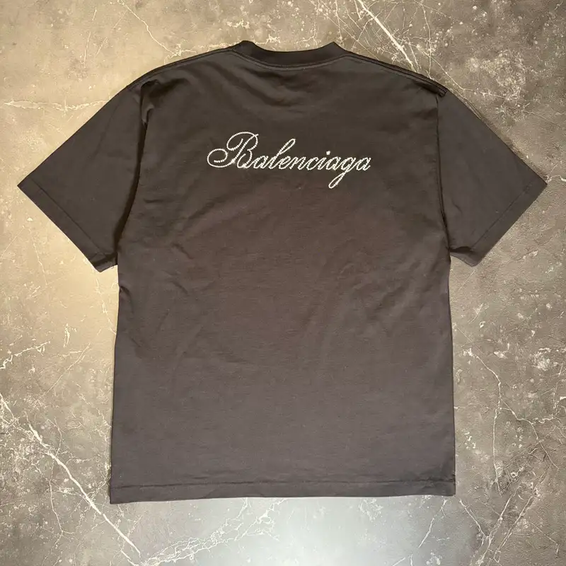 Balenciaga Distressed Rhinestone Tee