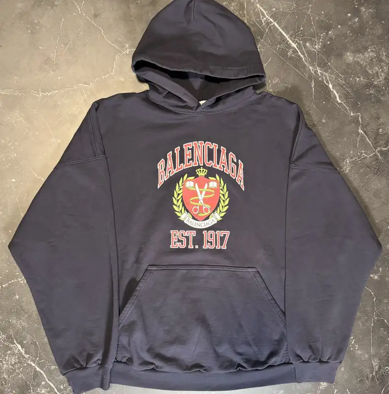 Balenciaga College Navy Hoodie