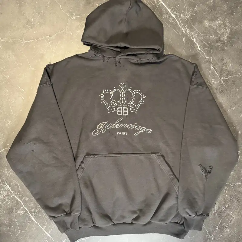 Balenciaga BB Motel Rhinestone Black Hoodie