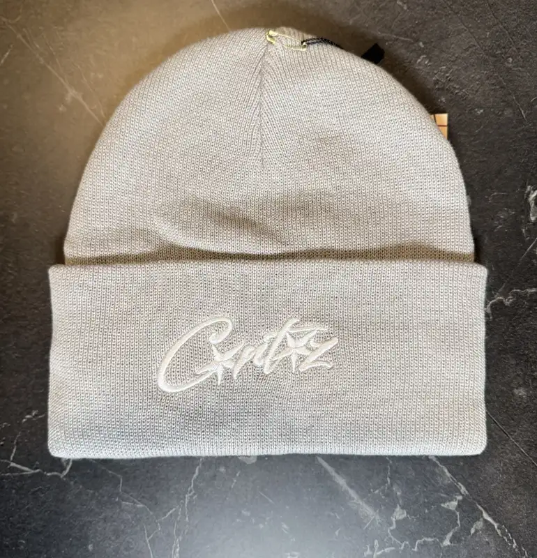 Corteiz Allstarz Folded Grey Beanie - 1