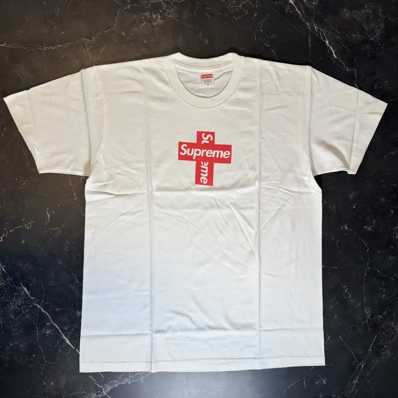 Supreme Cross Box Logo White Tee - 1