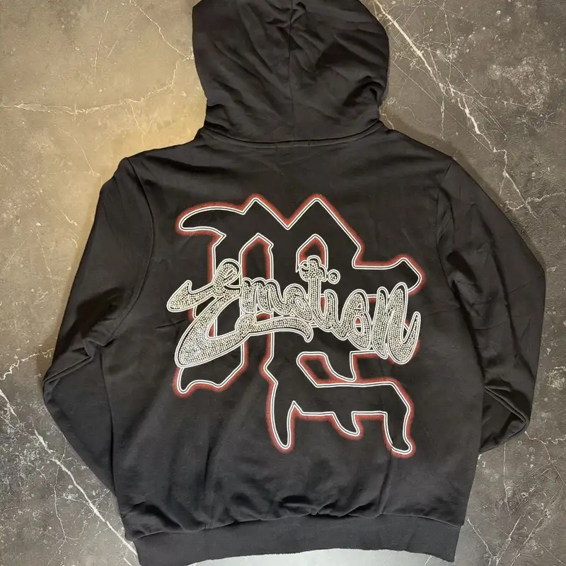 Mixed Emotions Black Rhinestone Angel Zip Up 2