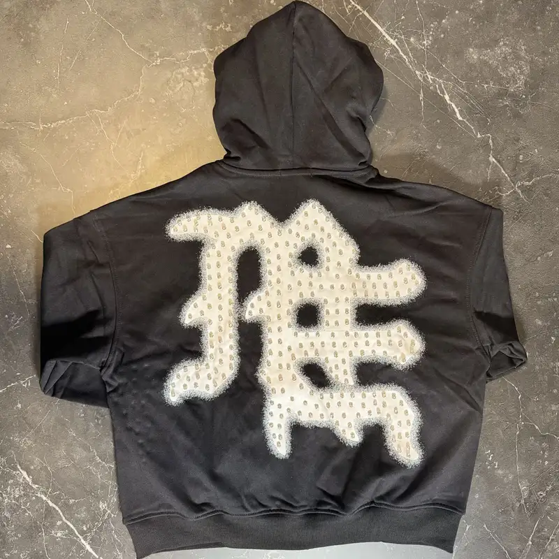 Mixed Emotions Black End Rhinestone Zip Up  2