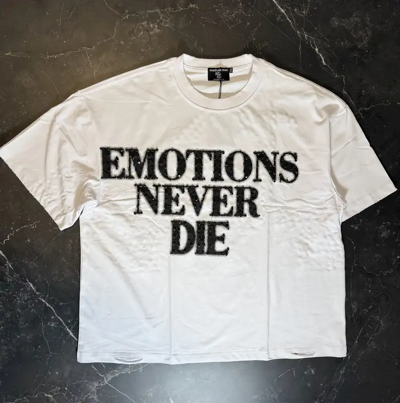 Mixed Emotions White End Rhinestone Tee - 1