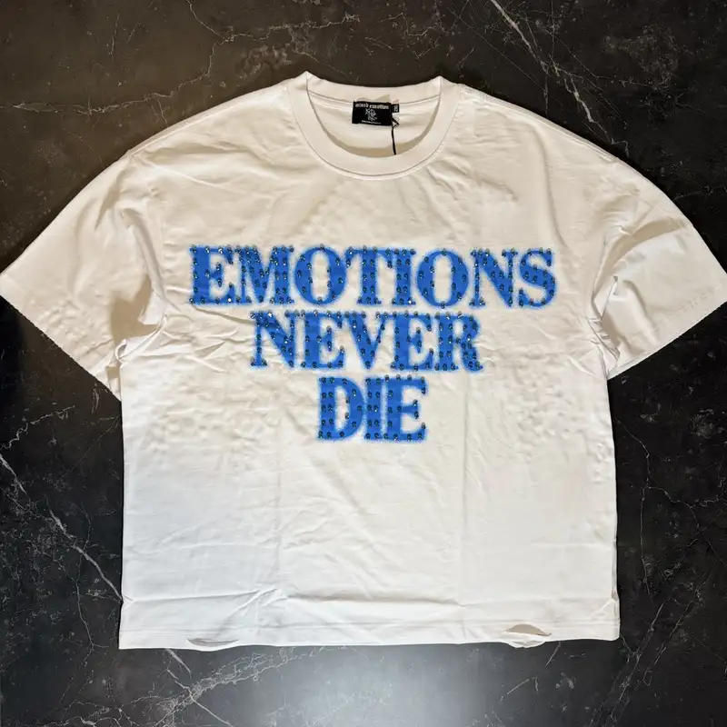 Mixed Emotions Blue End Rhinestone Tee - 1