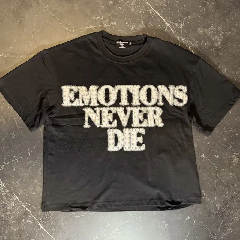 Mixed Emotions Black End Rhinestone Tee - 1
