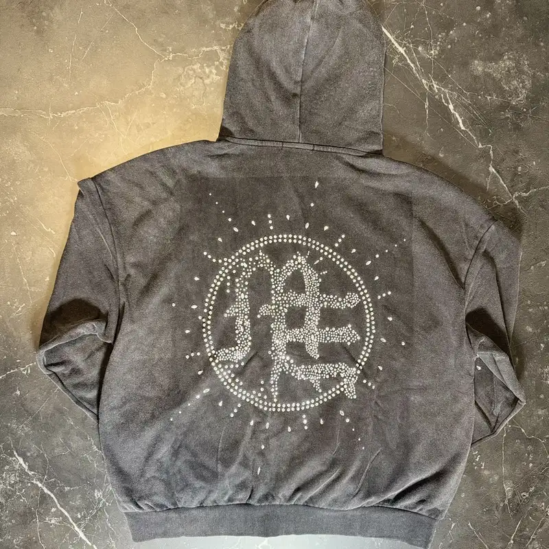 Mixed Emotions Eclipse Grey Rhinestone Zip Up 2