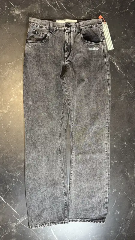 Off-White Washed Denim Pants - 1