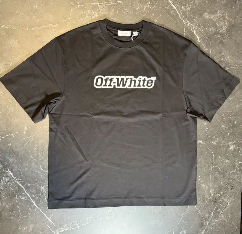 Off-White Outline Logo Black Tee - 1