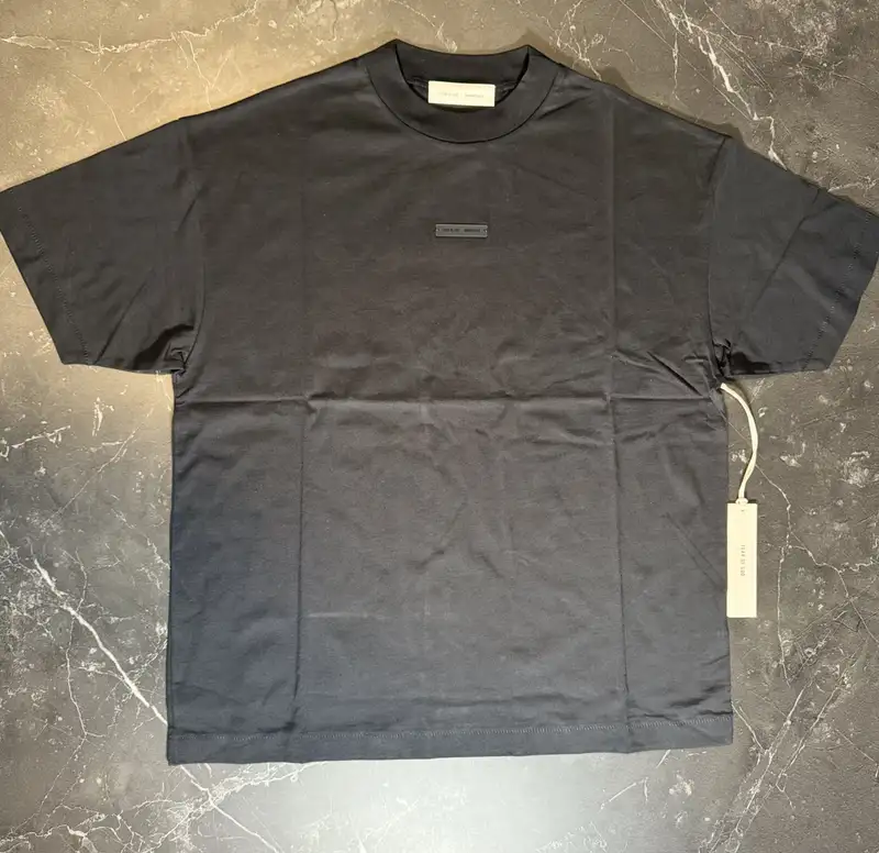 Essentials Jet Black Metallic Tee - 1