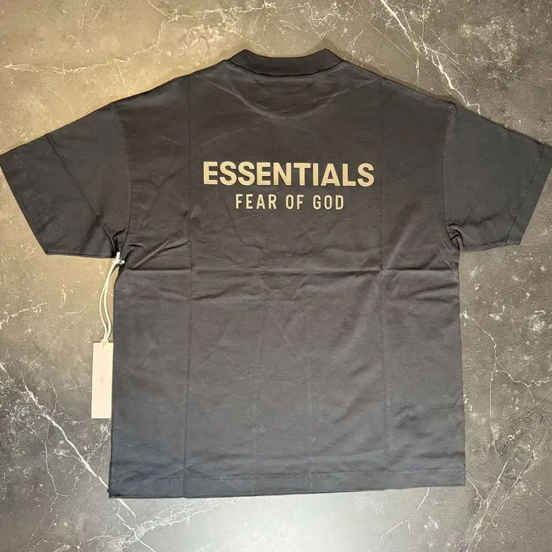 Essentials Jet Black Metallic Tee 2