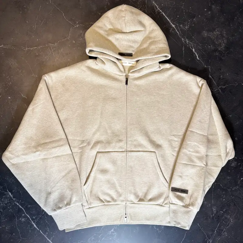 Essentials Heather Stone Zip Up  - 1