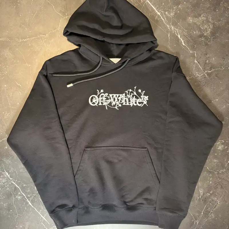 Off-White Bookish Flower Skate Hoodie Black - 1
