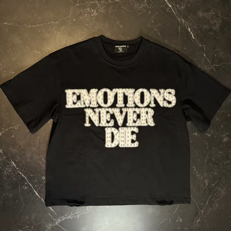 Mixed Emotions Rhinestone Tee Black - 1