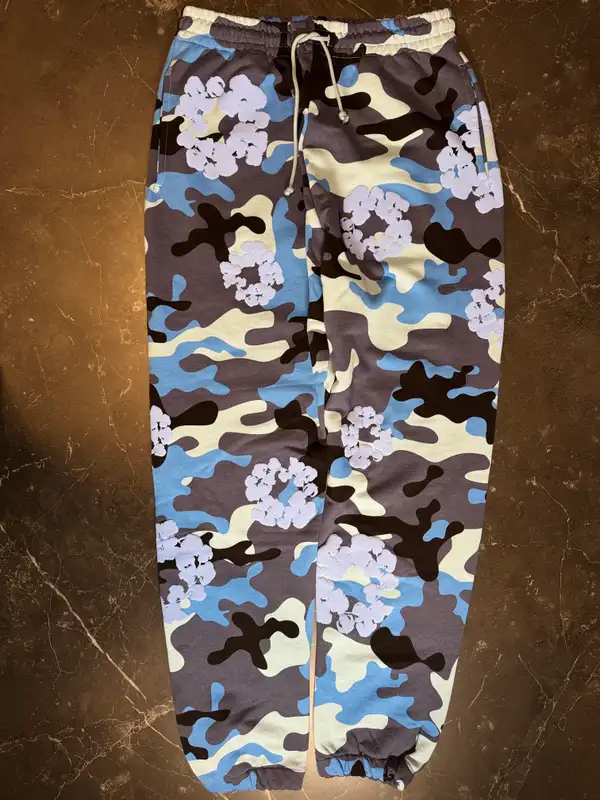 Denim Tears Wreath Sweatpant Blue Camo - 1