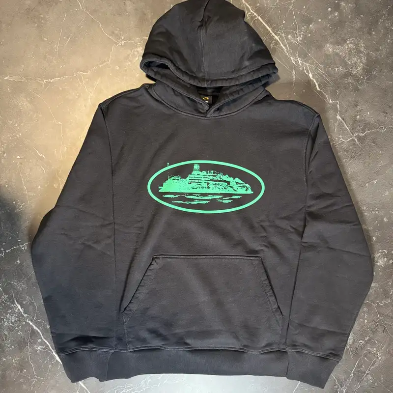 Corteiz Alcatraz Green Black Hoodie - 1