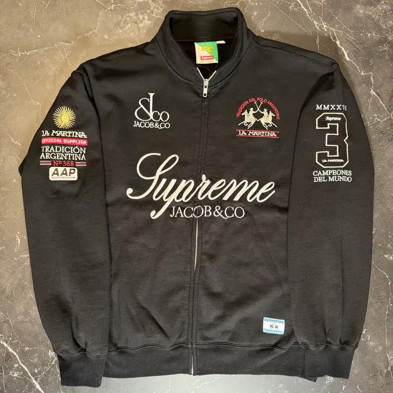 Supreme La Martina Zip Up Black - 1