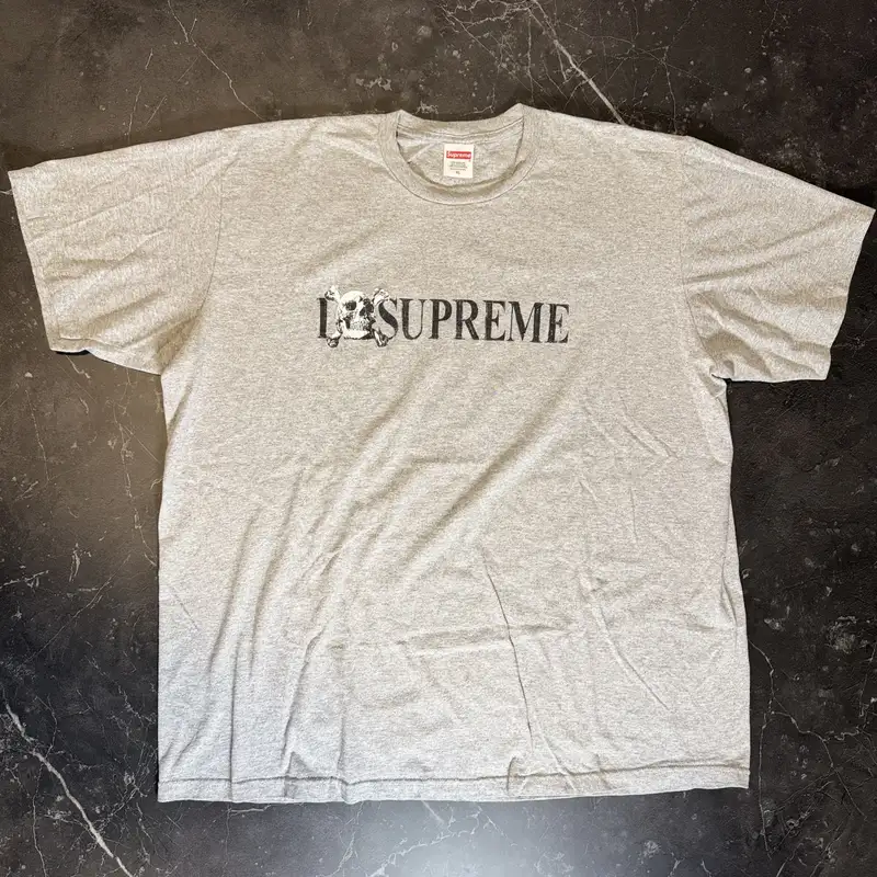 Supreme Skull Tee Heather Grey - 1
