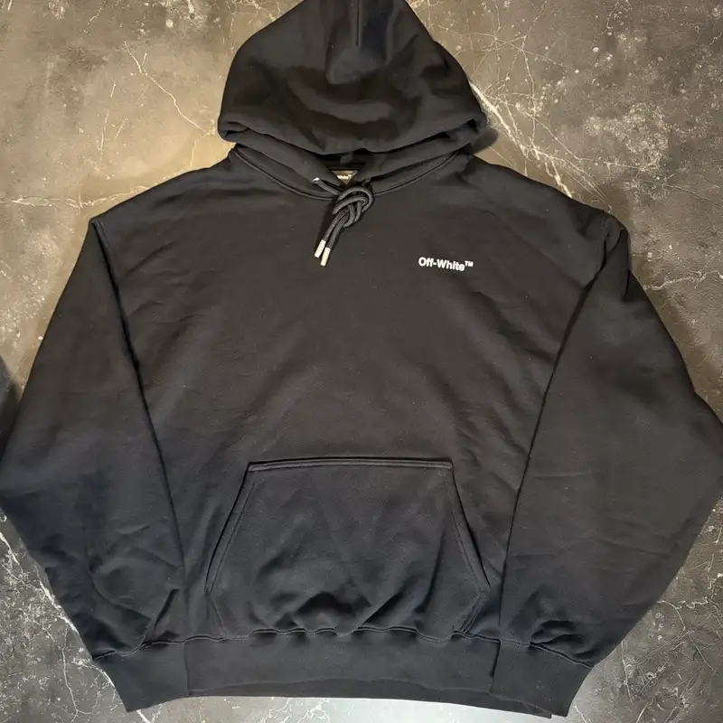 Off-White Simple Logo Black Hoodie - 1