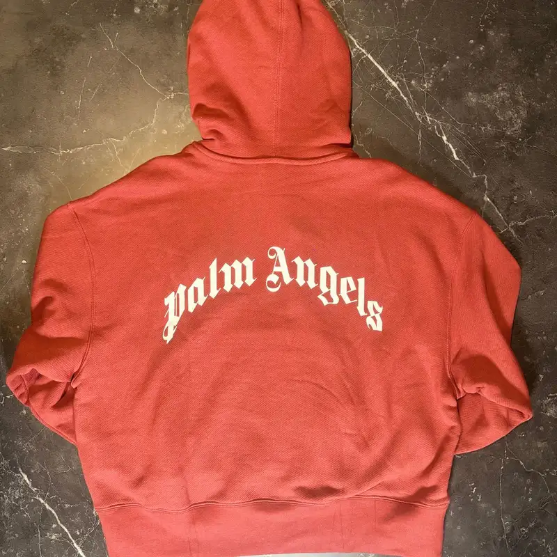 Moncler Palm Angels Logo Hoodie Burgundy 2